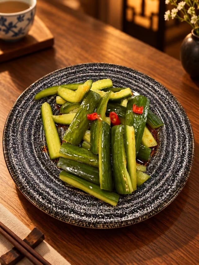 Spicy Sour Cucumber Salad 凉拌黄瓜.