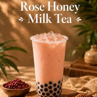 Rose Honey Boba Milk Tea