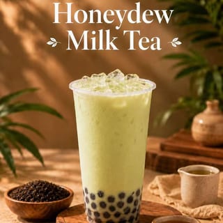 Honeydew Boba Milk Tea