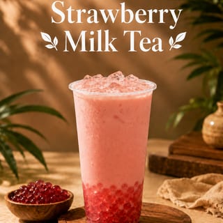 Strawberry Boba Milk Tea